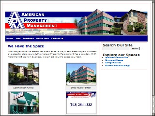 Web site www.apmportland.com, American Property Management