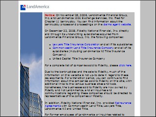 Web site www.landam.com, Land America/Lawyers Title