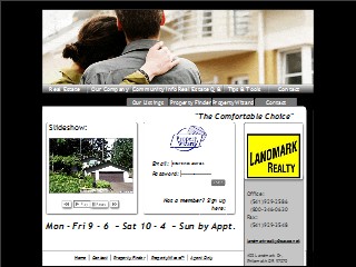 Web site www.landmarkrealtyoregon.com, Landmark Realty